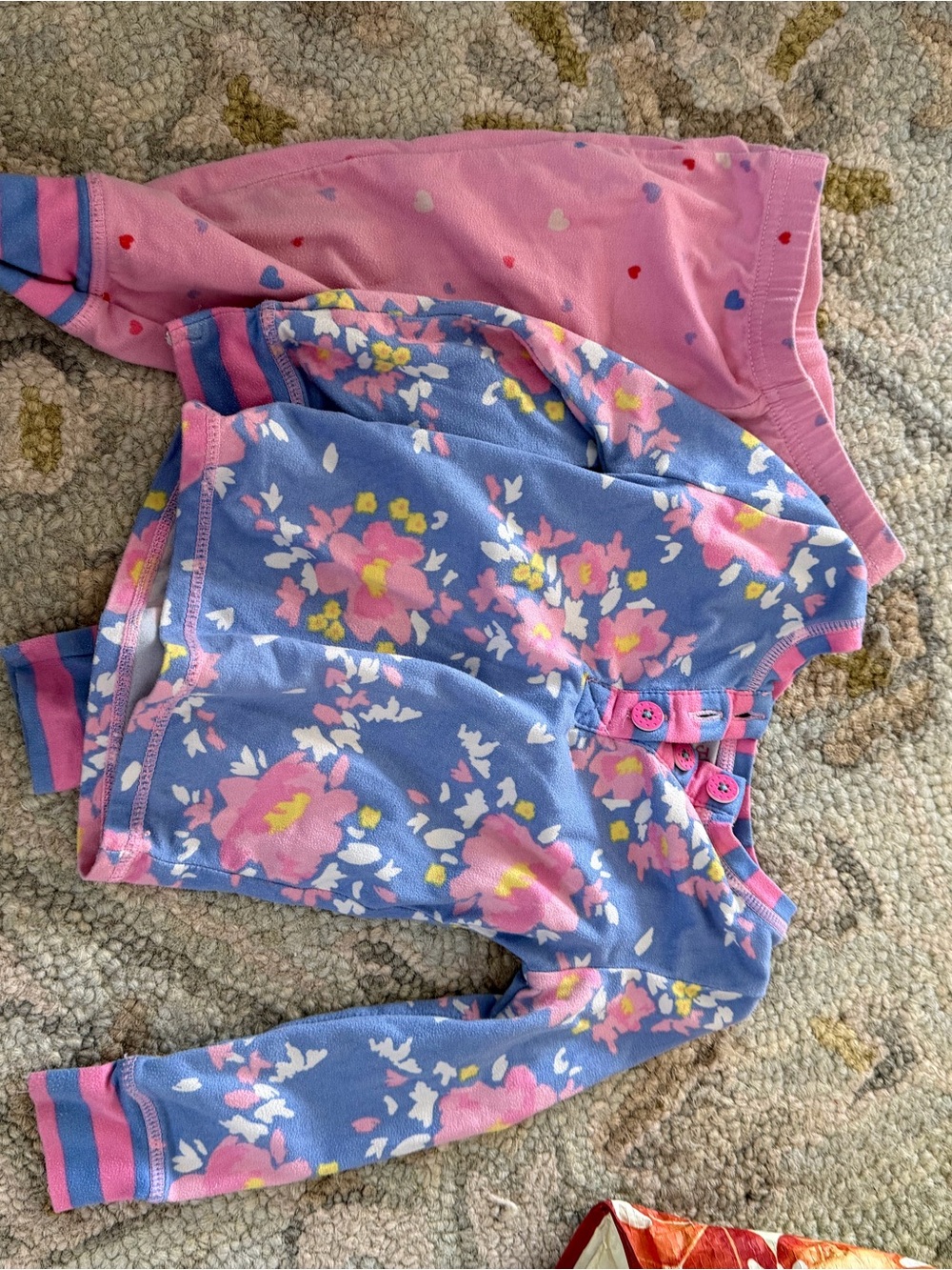 Matilda Jane Pink & Blue Floral Pajama Set